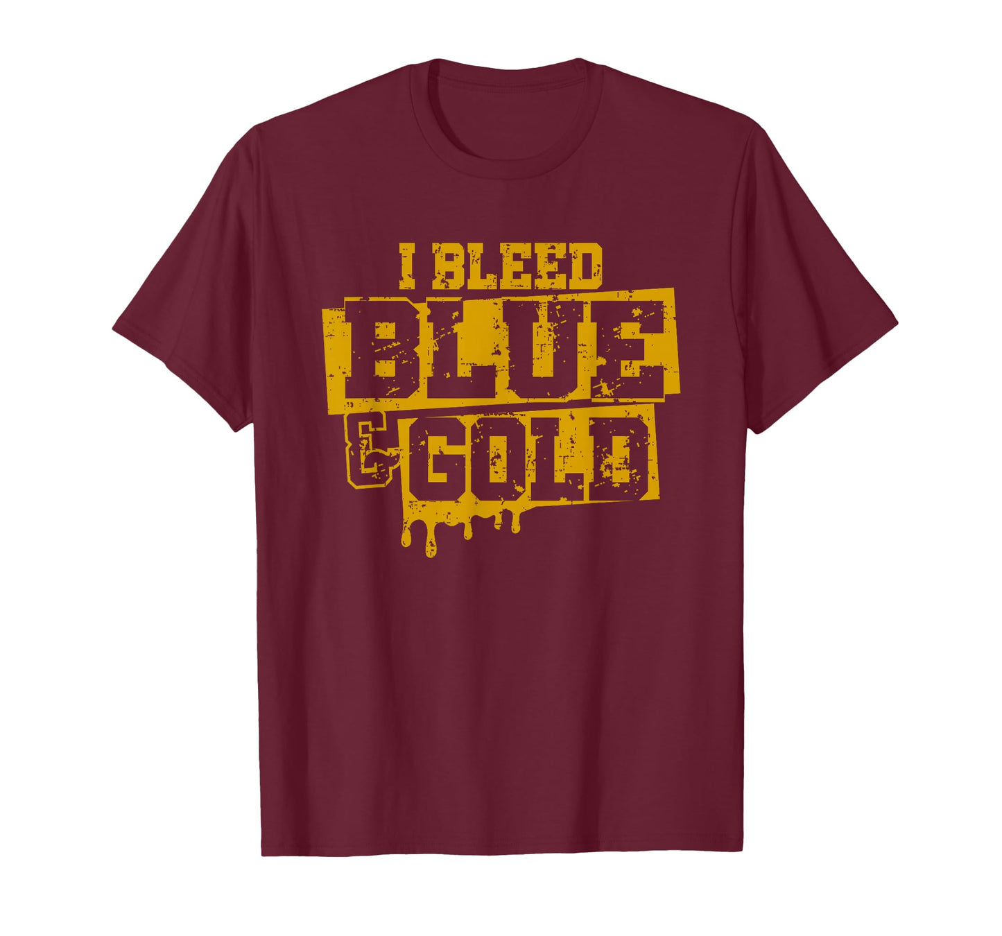 I Bleed Blue and Gold Game Day Group School Football Sports T-Shirt