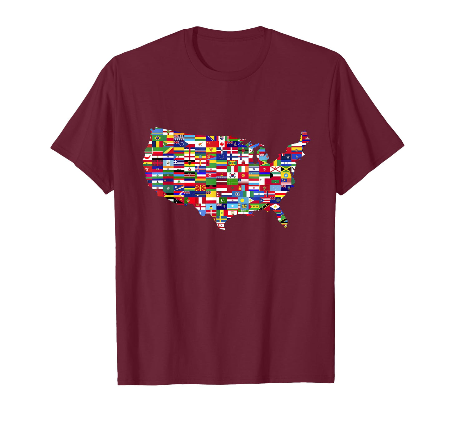 America Melting Pot International Flag Immigrant Map T-Shirt
