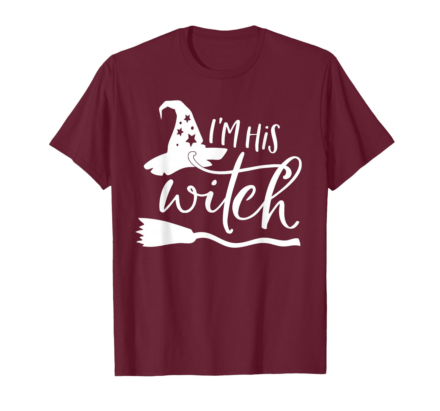 I'm Her Boo Ghost I'm His Witch Broomstick Halloween Couples T-Shirt