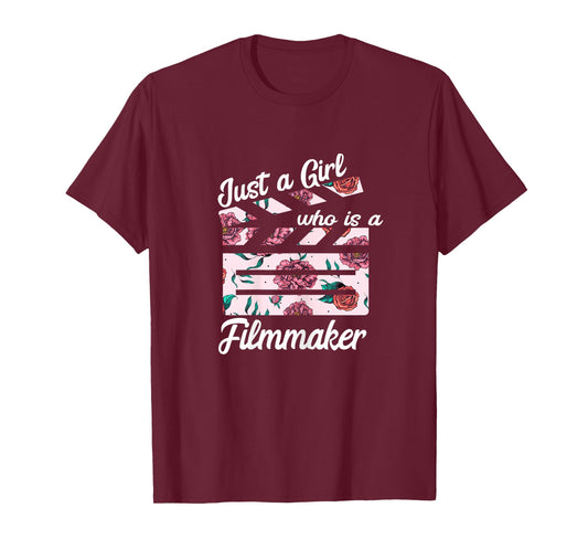 Just A Girl Who Is A Filmmaker Film Director Clapboard T-Shirt