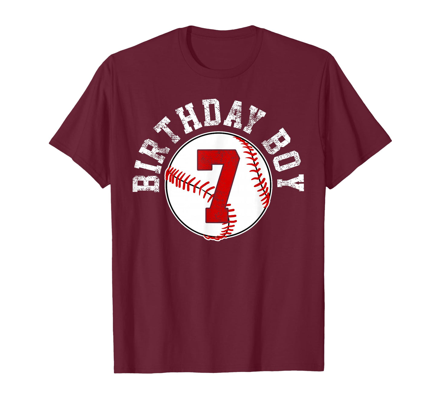 Baseball 7th Birthday Party 7 Years Old Gift T-Shirt