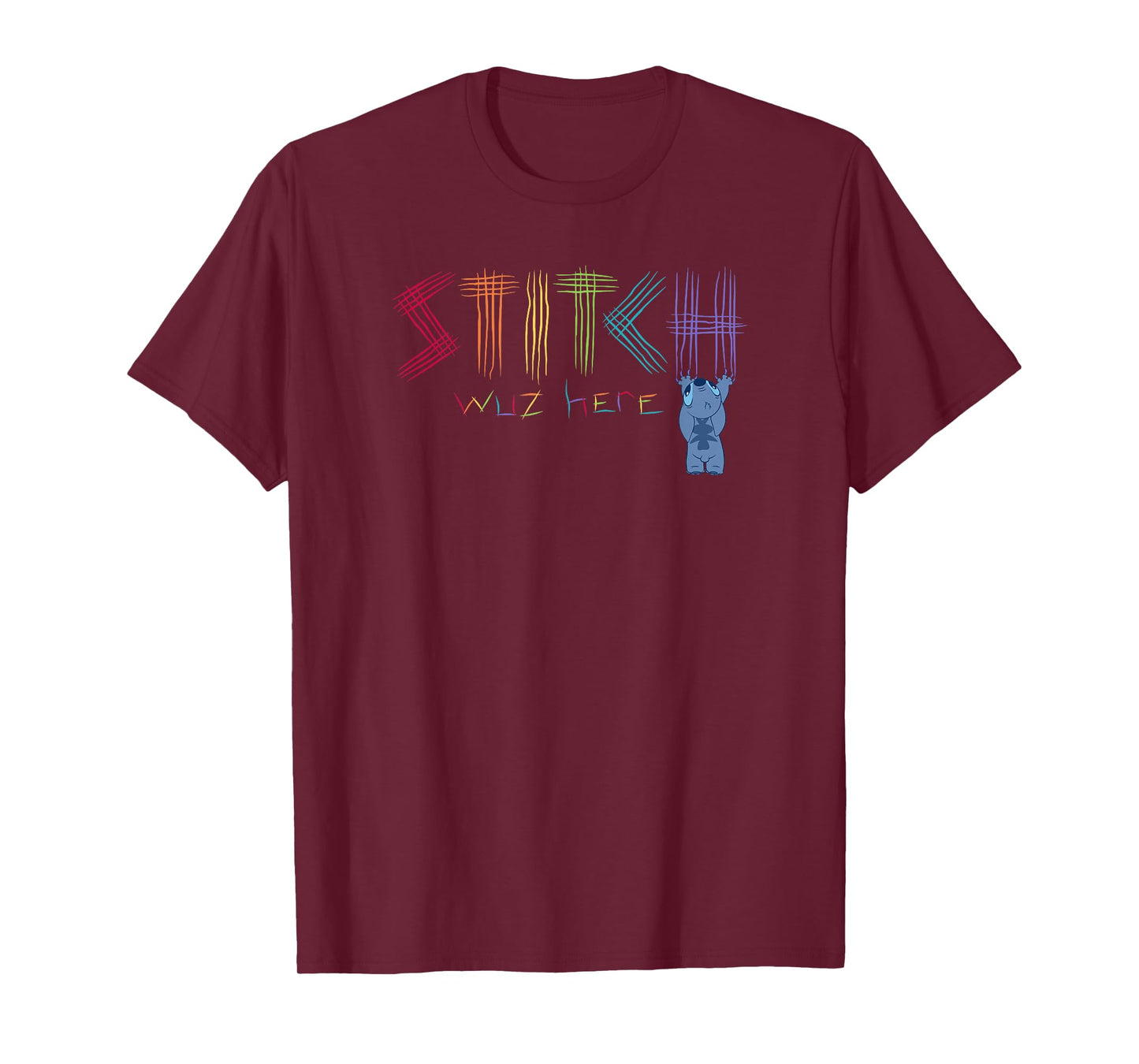 Disney Lilo & Stitch Rainbow Stitch Was Here Scratch T-Shirt
