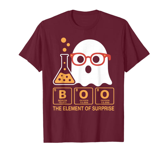 Chemistry Boo The Element of Surprise Cute Chemist Halloween T-Shirt