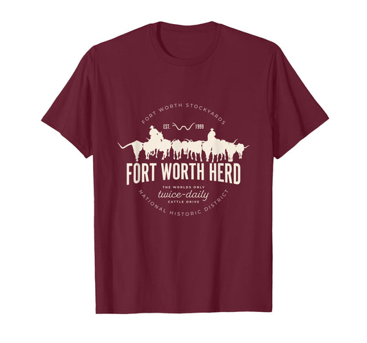 Fort Worth Texas Stockyards and Rodeo Cowboy Design T-Shirt