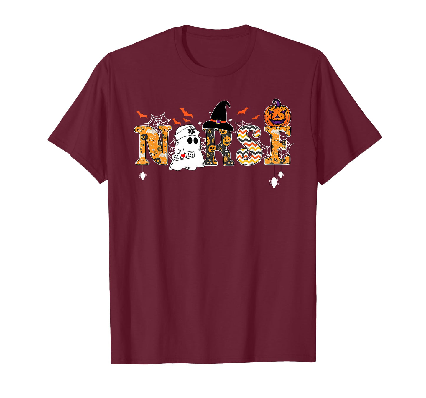 Retro Nurse Halloween Pumkin Spooky Season Halloween T-Shirt