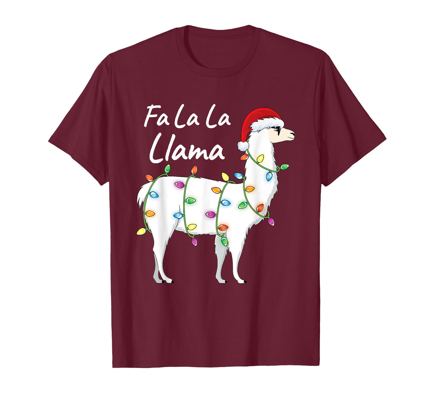 Fa La La Llama Christmas Shirt Kids Boys Girls Santa Llama T-Shirt