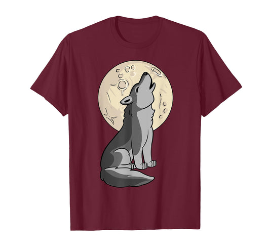 Wolf Shirt - Cute Baby Wolf Costume Howling Full Moon T-Shirt