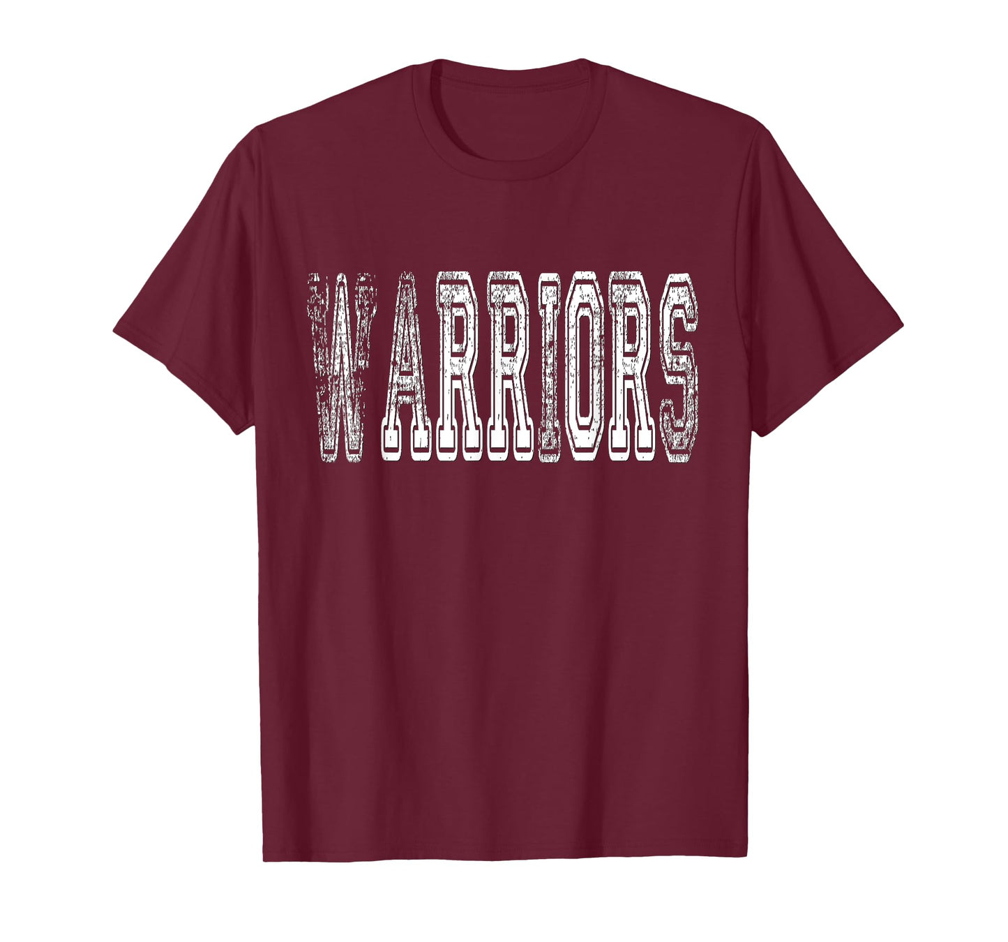 Warriors Mascot Distressed Vintage School Sports Name Fan T-Shirt