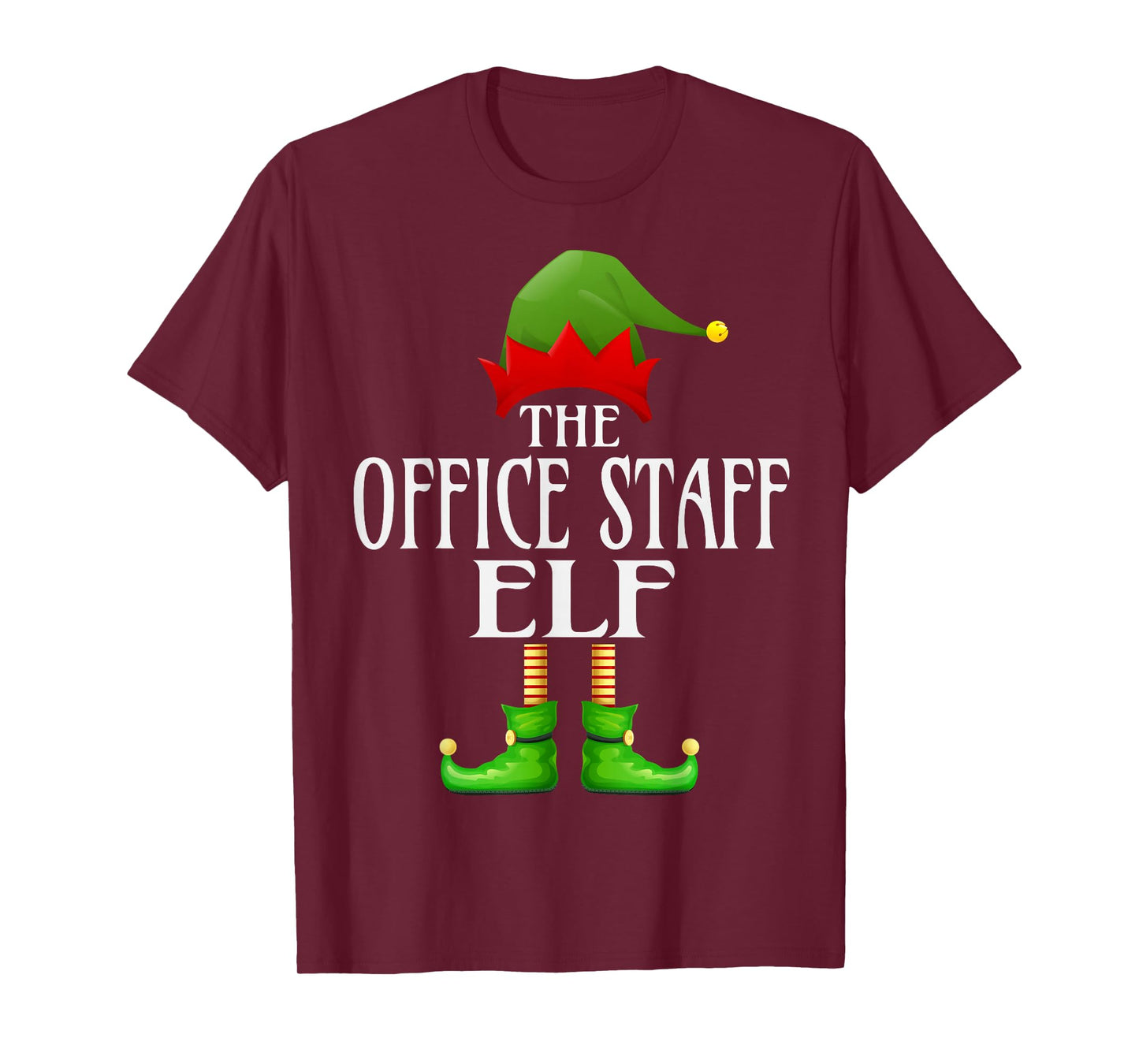 Office Staff Elf Xmas Funny Family Matching Group Christmas T-Shirt