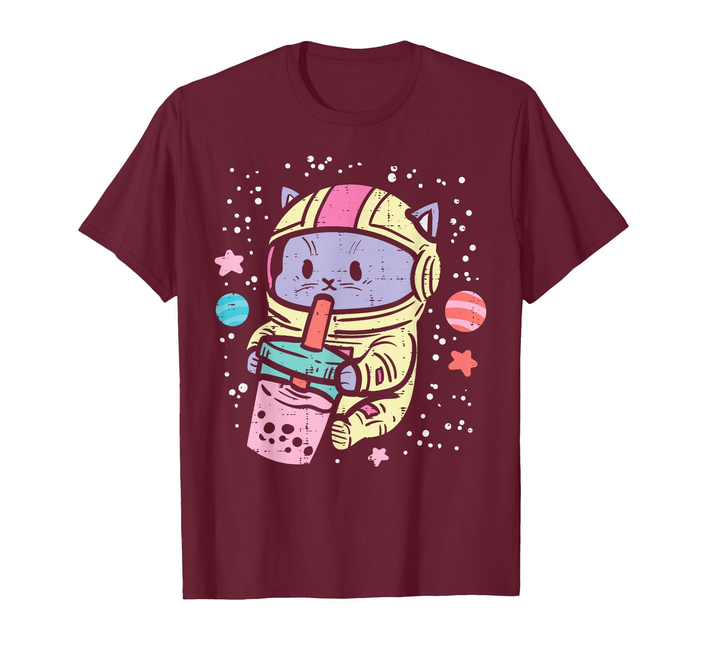 Cat Astronaut Boba Bubble Tea Kawaii Boys Girls Kids Toddler T-Shirt