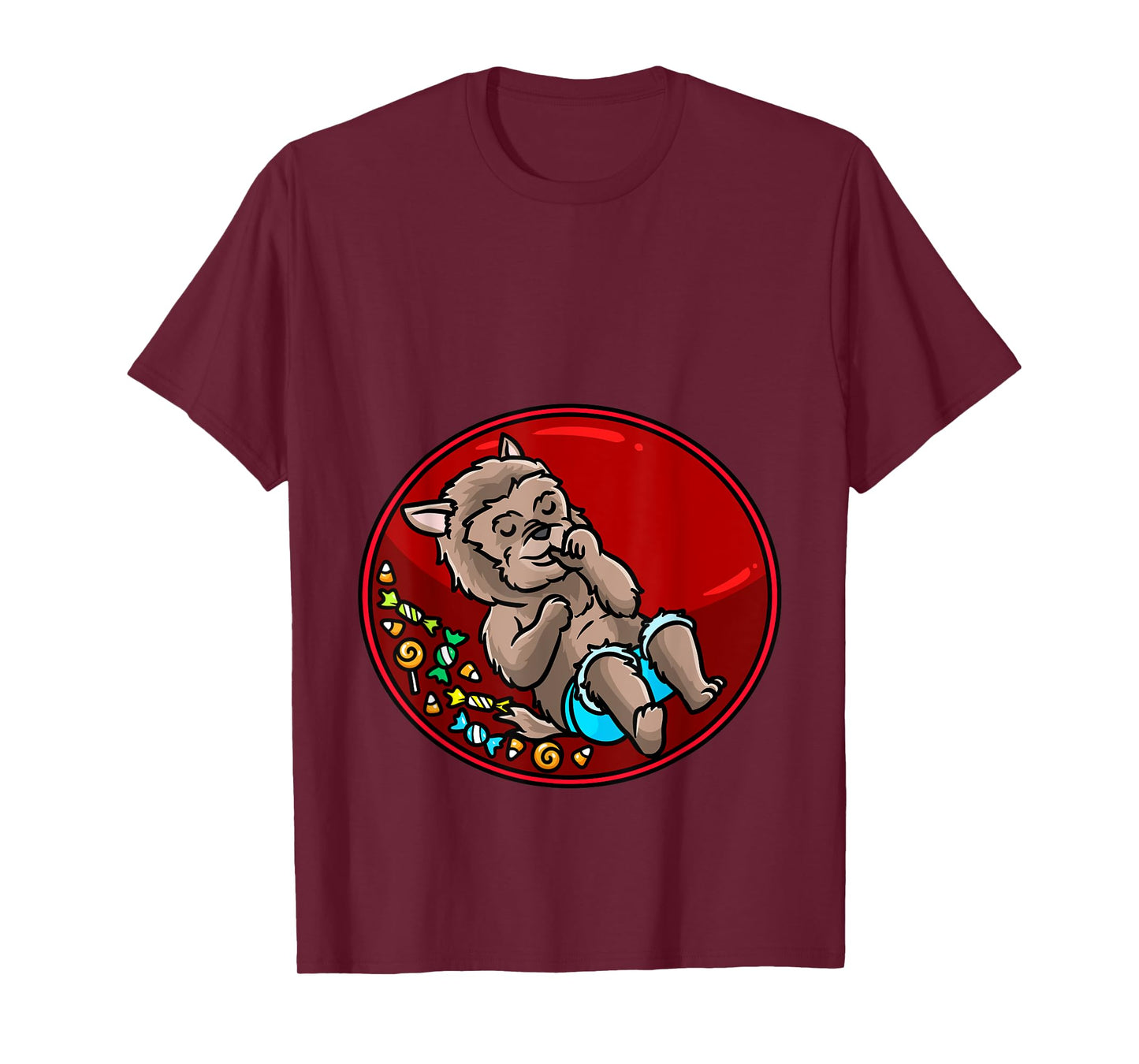 Baby Werewolf Pregnant Halloween T-Shirt