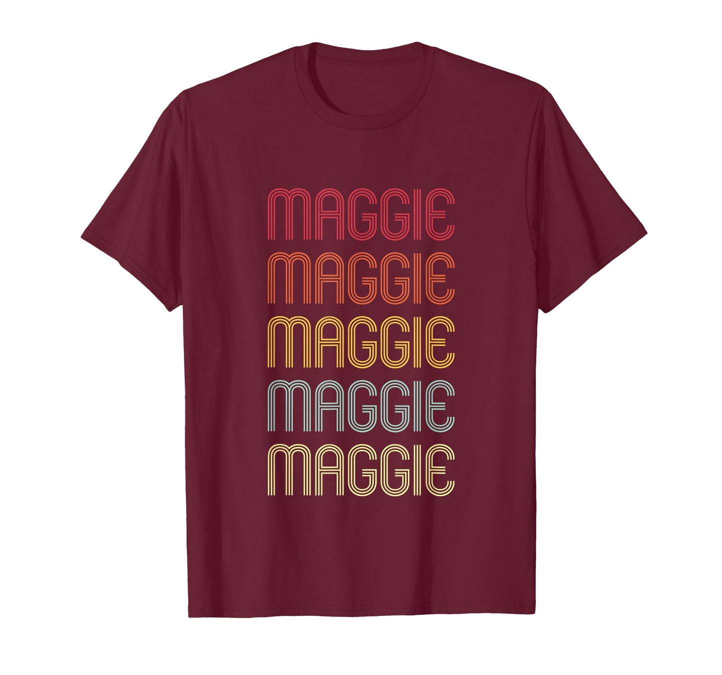 Maggie Retro Wordmark Pattern Vintage Personalized 70s T-Shirt