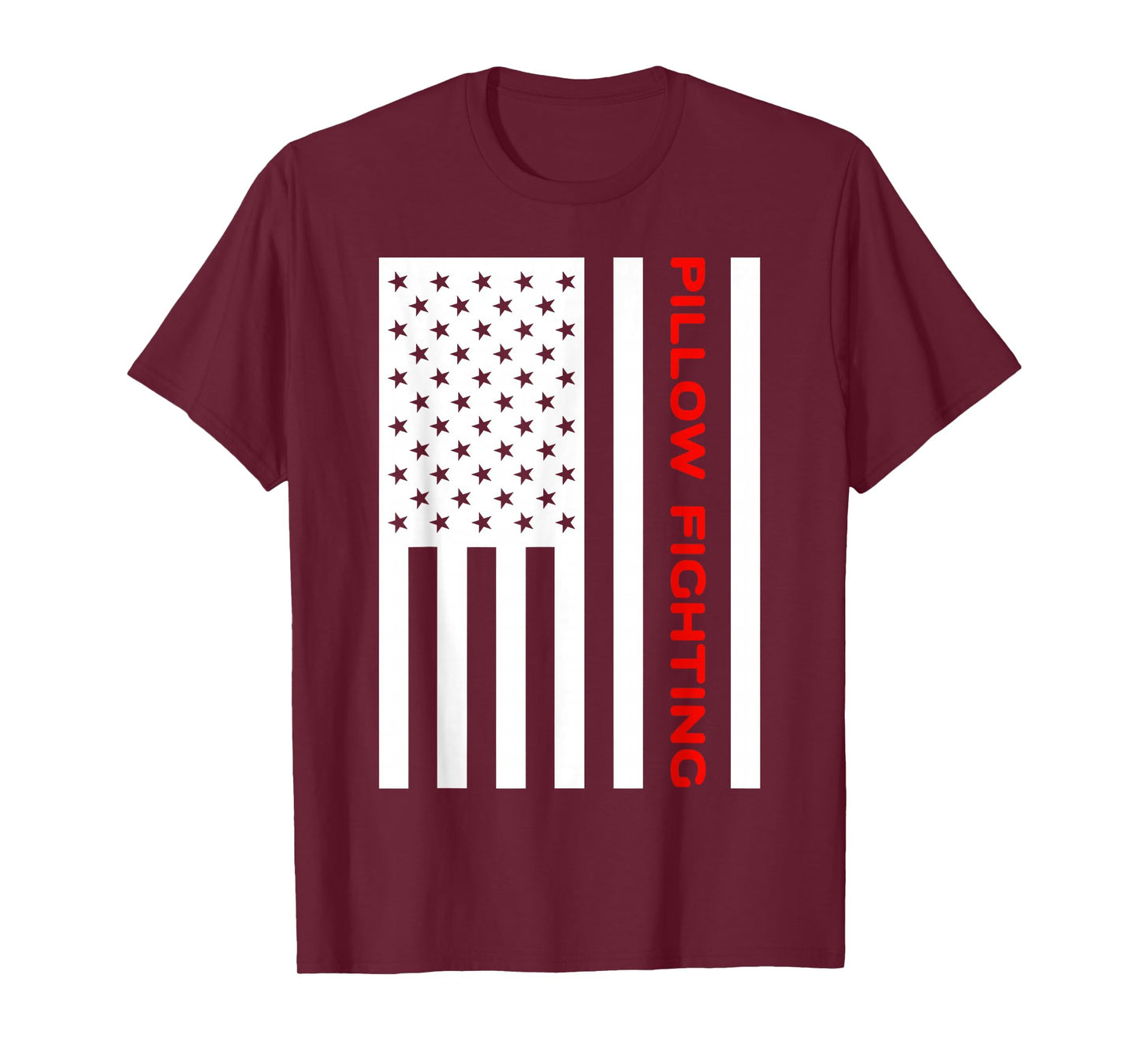 Pillow Fighting - Fighting with American Flag T-Shirt