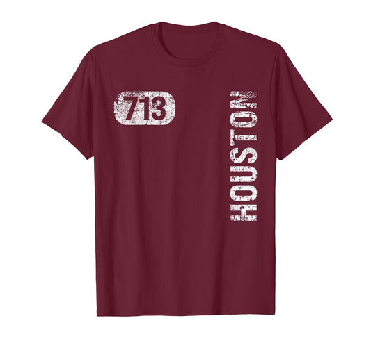 Houston Texas 713 Area Code Vintage Retro T-Shirt