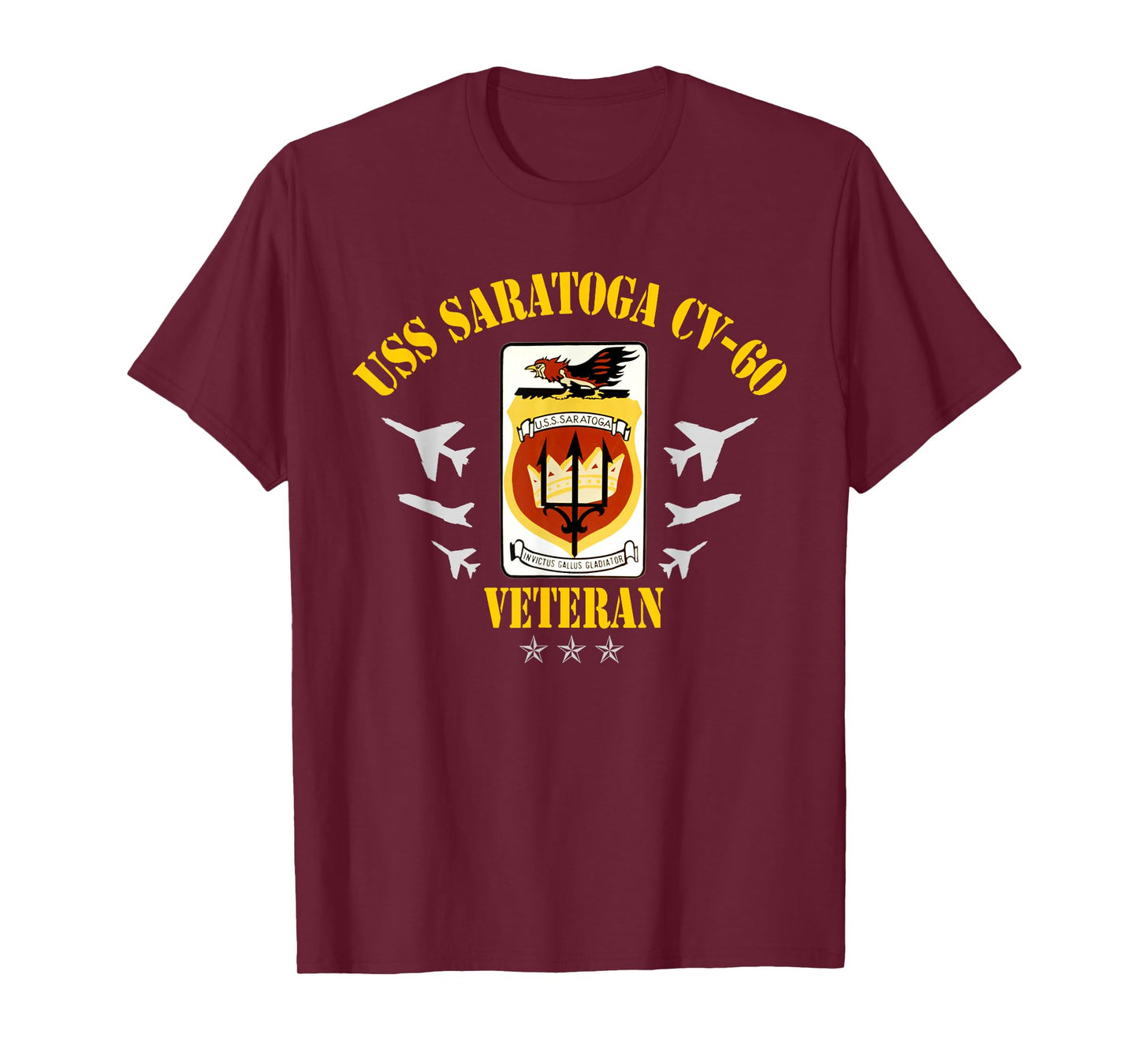 USS Saratoga CV-60 Aircraft Carrier Veteran Patriotic Mens T-Shirt