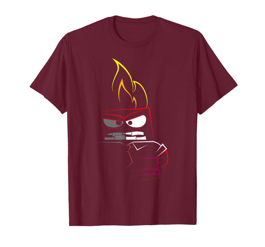 Disney Pixar Inside Out Fired Up Anger Outline Faded T-Shirt