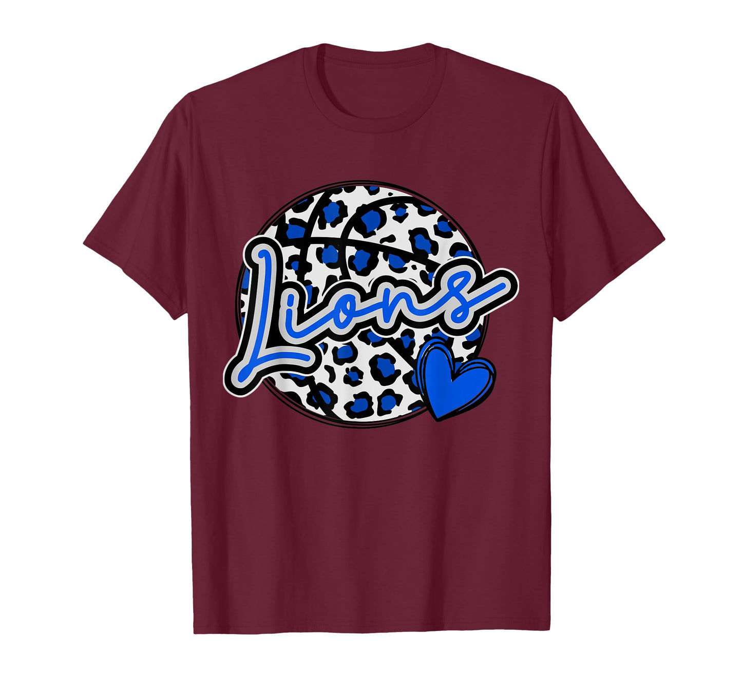 Leopard Cheetah Basketball Lions Blue Spirit Game Tee T-Shirt