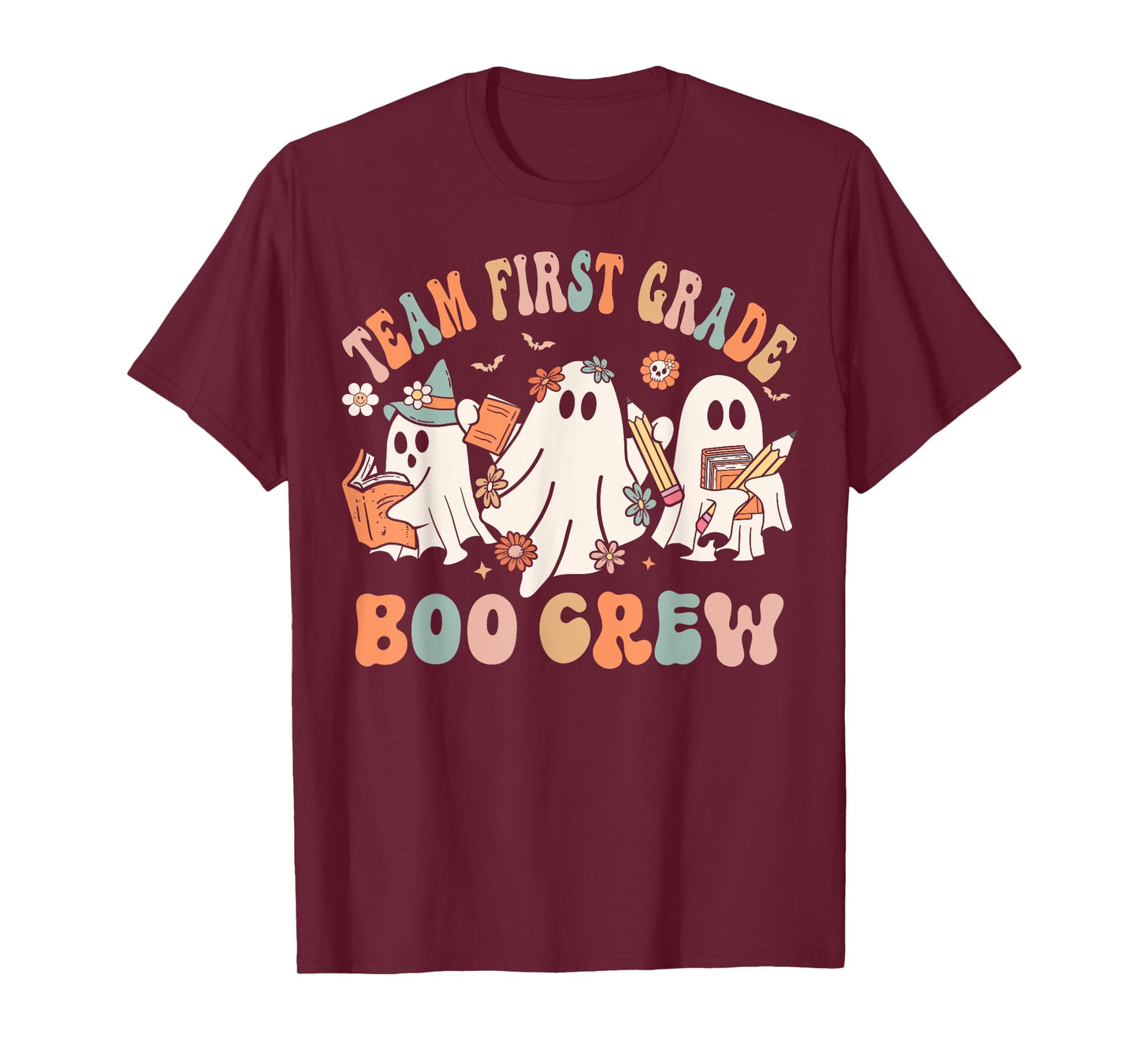Team First Grade Boo Crew Cute First Grade Teacher Halloween T-Shirt
