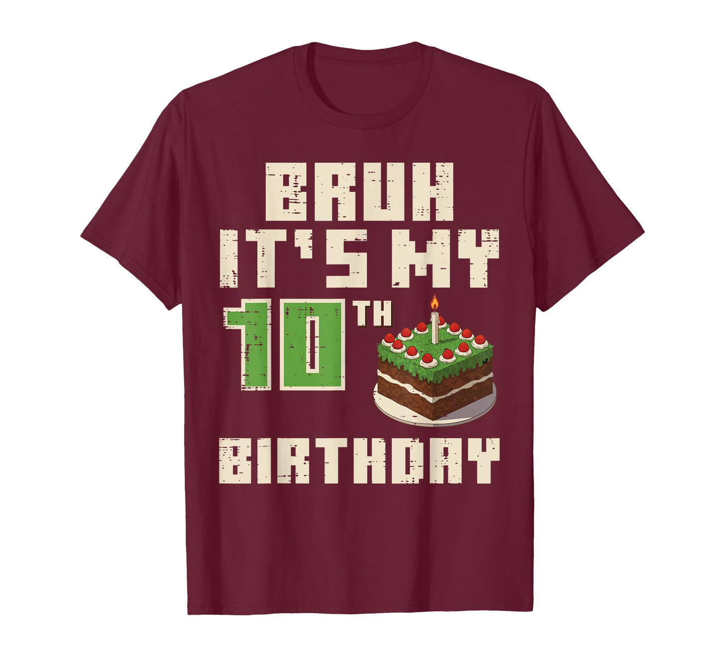 10th Birthday Pixel Gamer 10 Year Old Gaming Bday Boys Kids T-Shirt