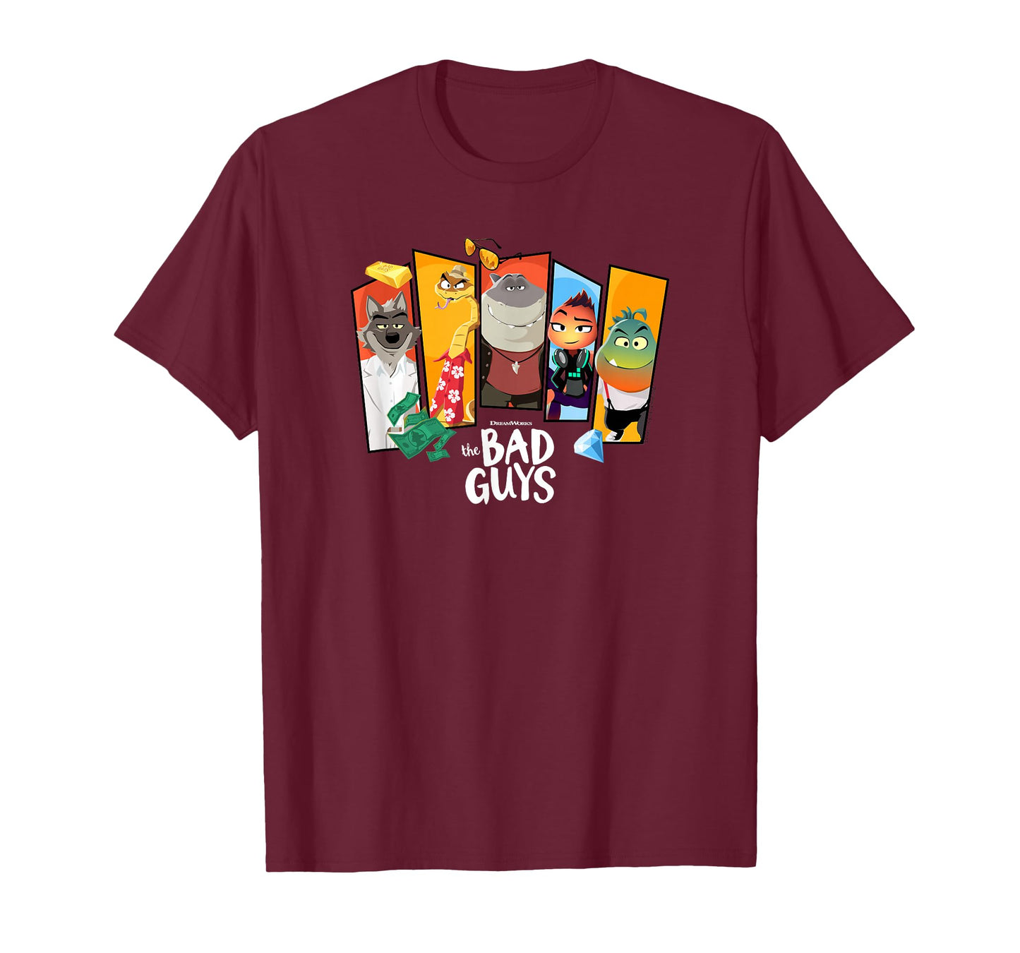 The Bad Guys Character Group Panels T-Shirt