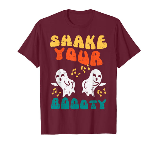 Shake Your Boooty Ghosts Groovy Retro Halloween Men Women T-Shirt