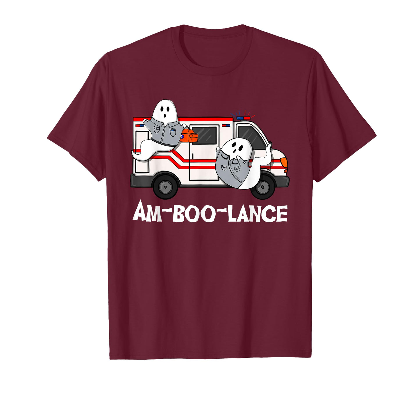Amboolance EMT Paramedic EMS Ambulance Ghost Halloween T-Shirt