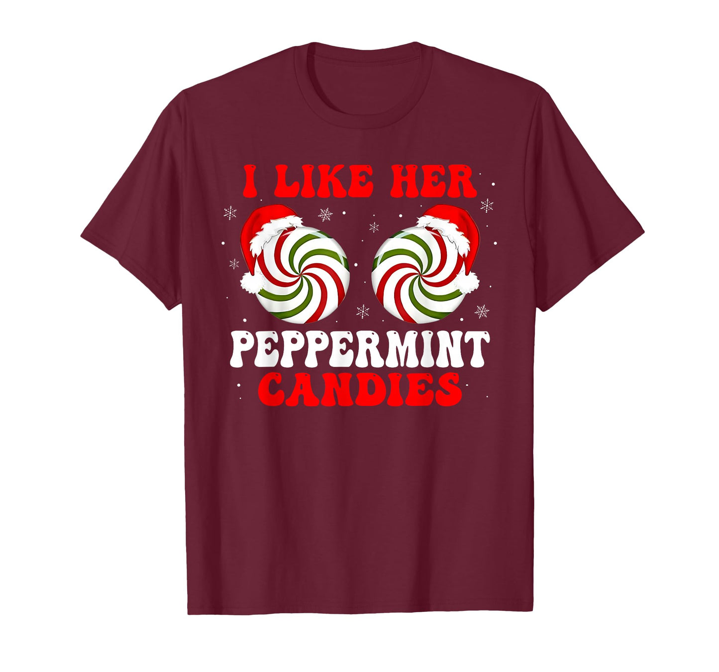 I Like Her Peppermint Candies Couples Matching Christmas T-Shirt