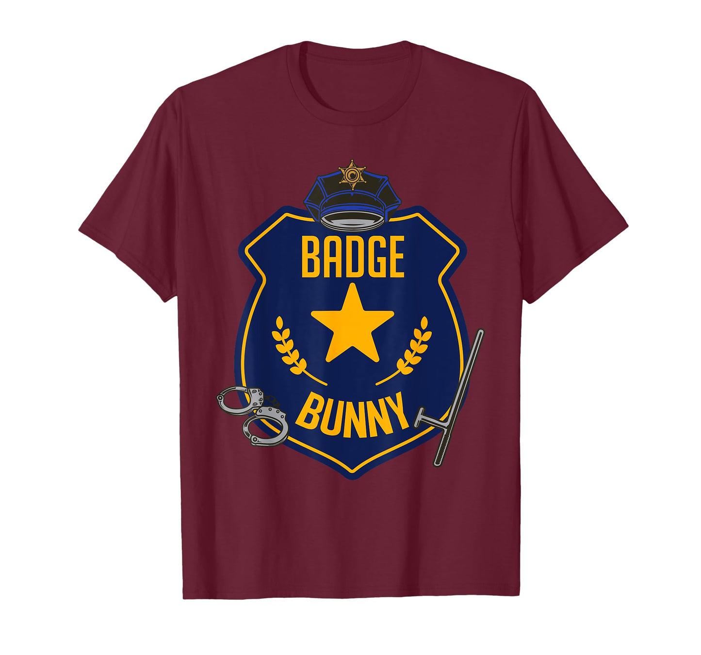 Badge Bunny Police Officer Policeman Handcuffs Easter Rabbit T-Shirt