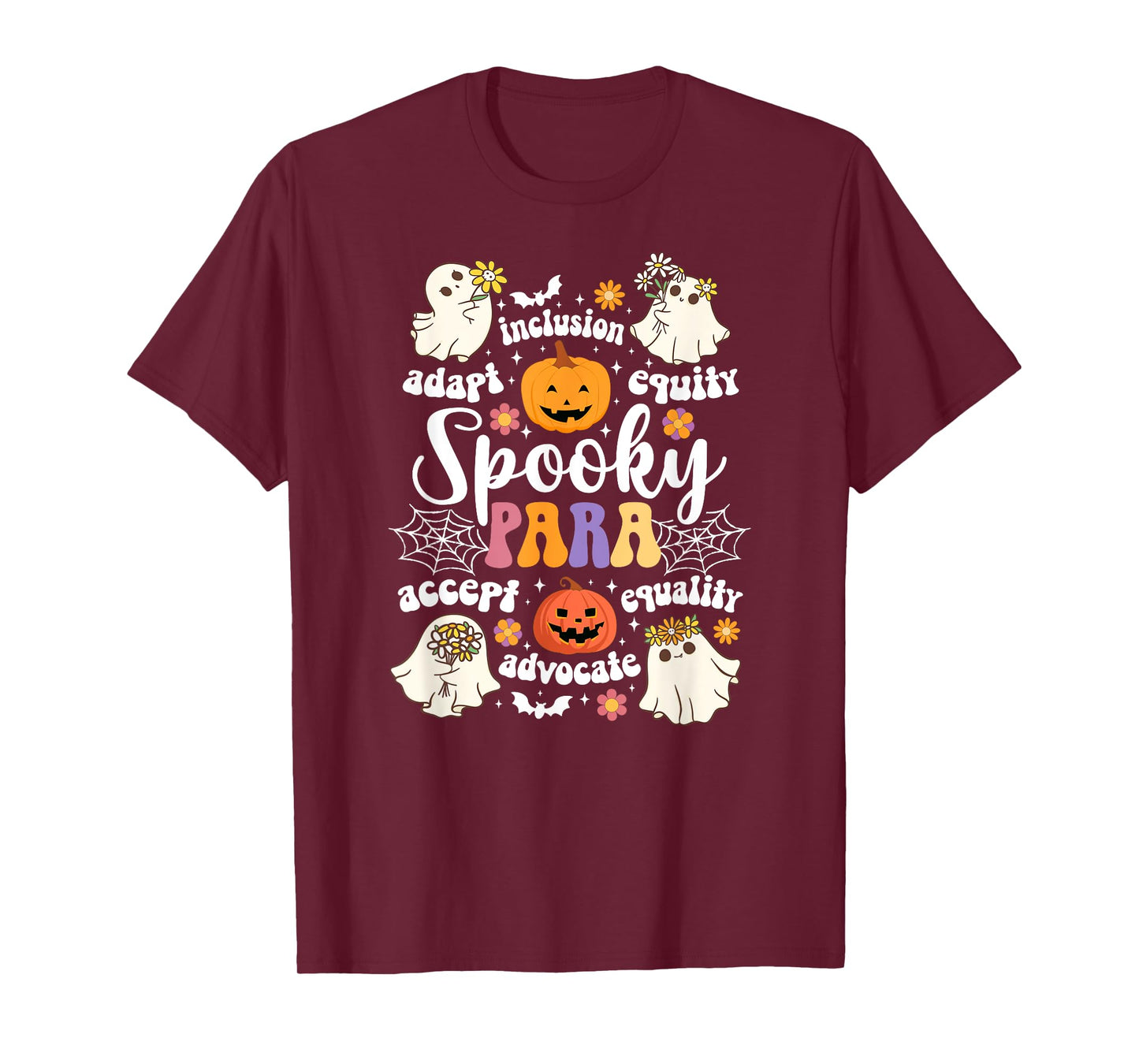 Spooky Para Halloween Parapro Groovy Paraprofessional T-Shirt