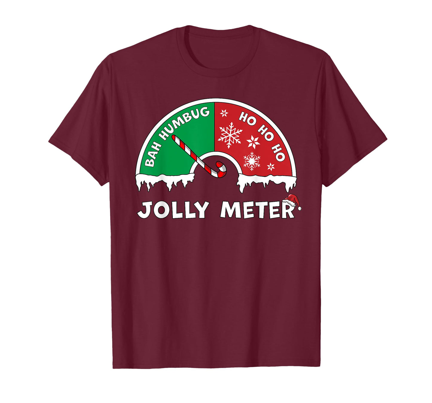 Jolly Meter Bah Humbug To Ho Ho Ho Anti Christmas Funny T-Shirt