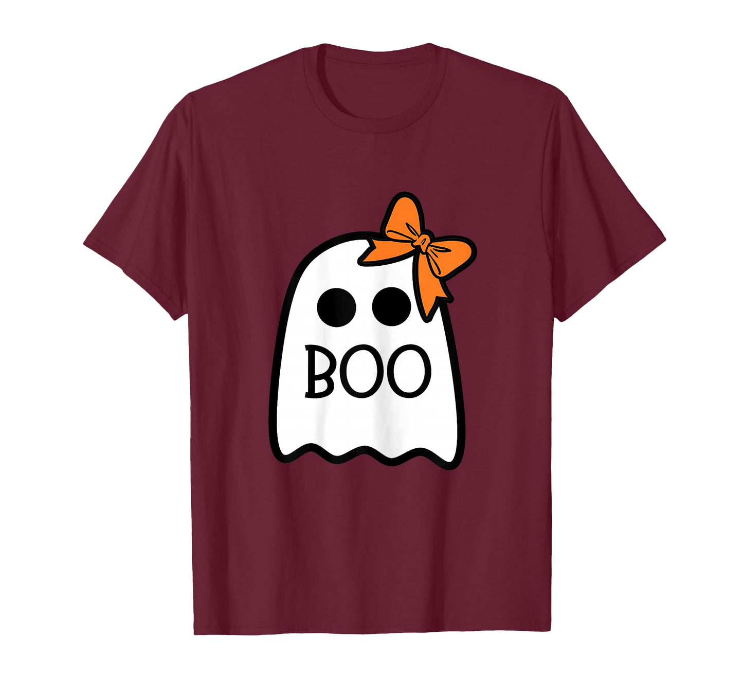 Girls Halloween Ghost with Bow Boo Costume T-Shirt