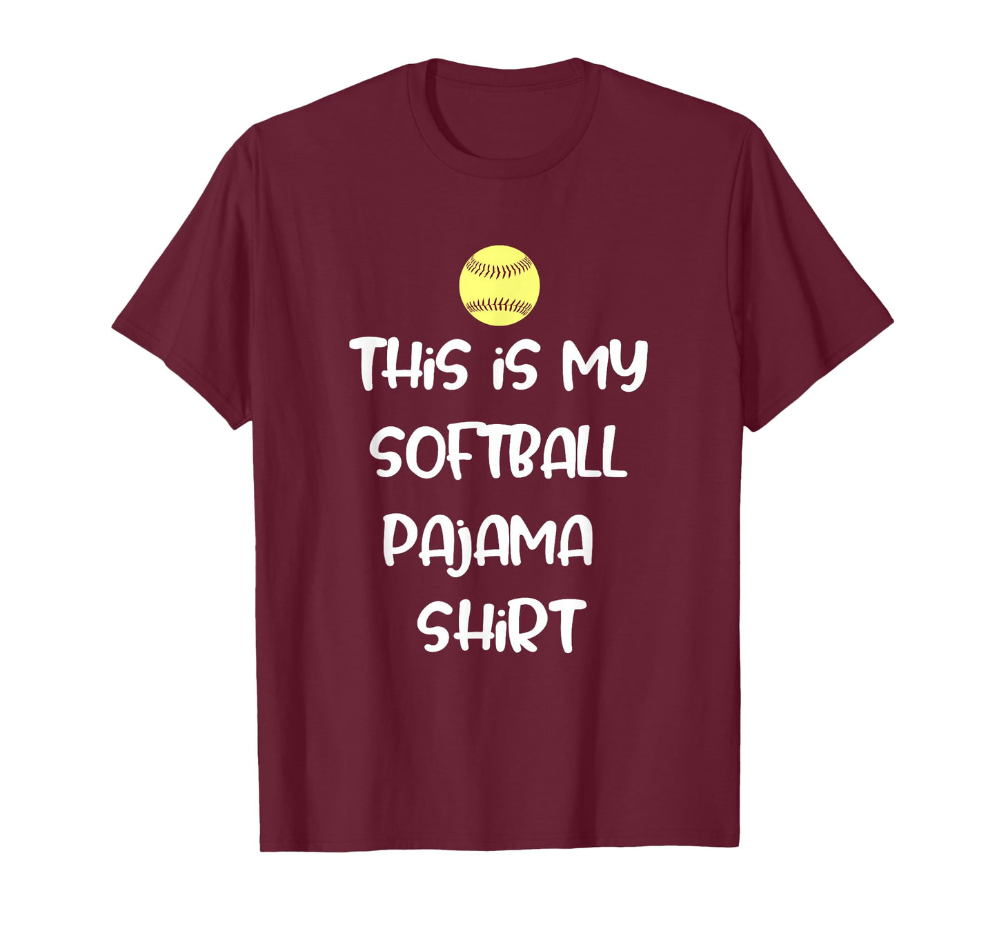 This is My Softball Pajama Shirt for Players Teen Girl T-Shirt