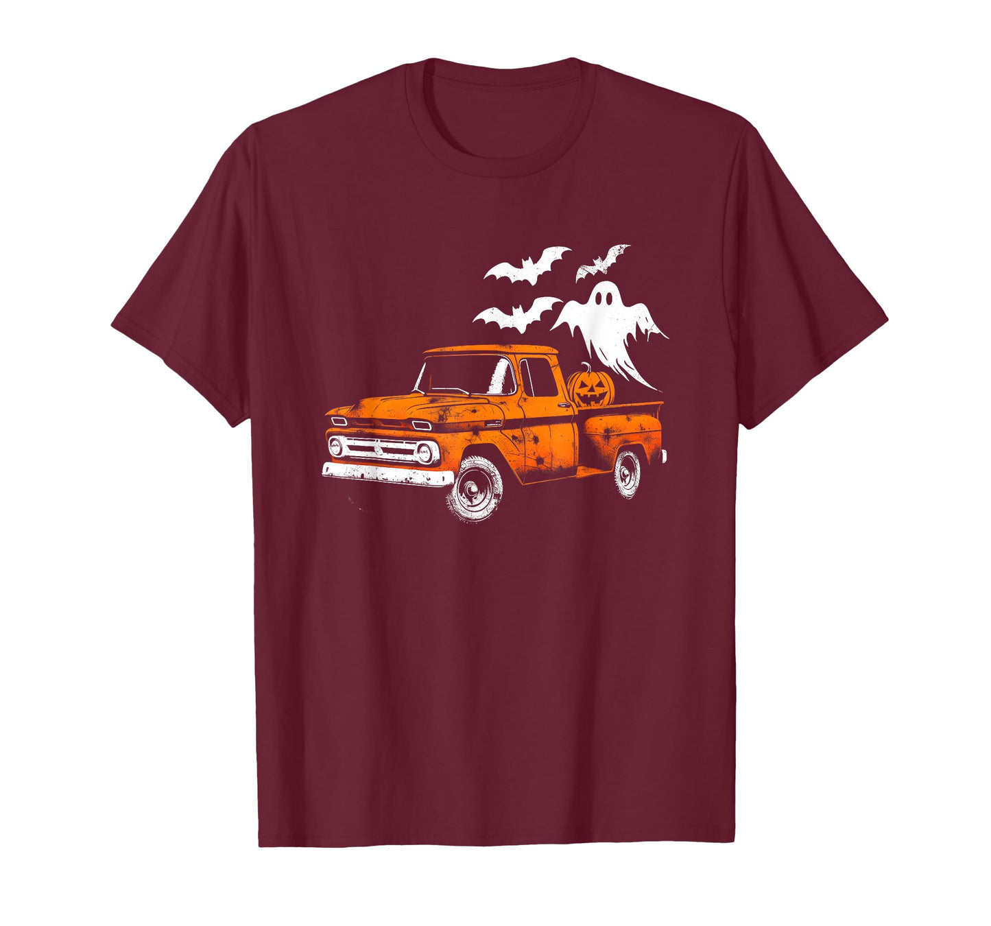Jack O' Lantern Pickup Truck - Creepy Ghosts Halloween Lover T-Shirt