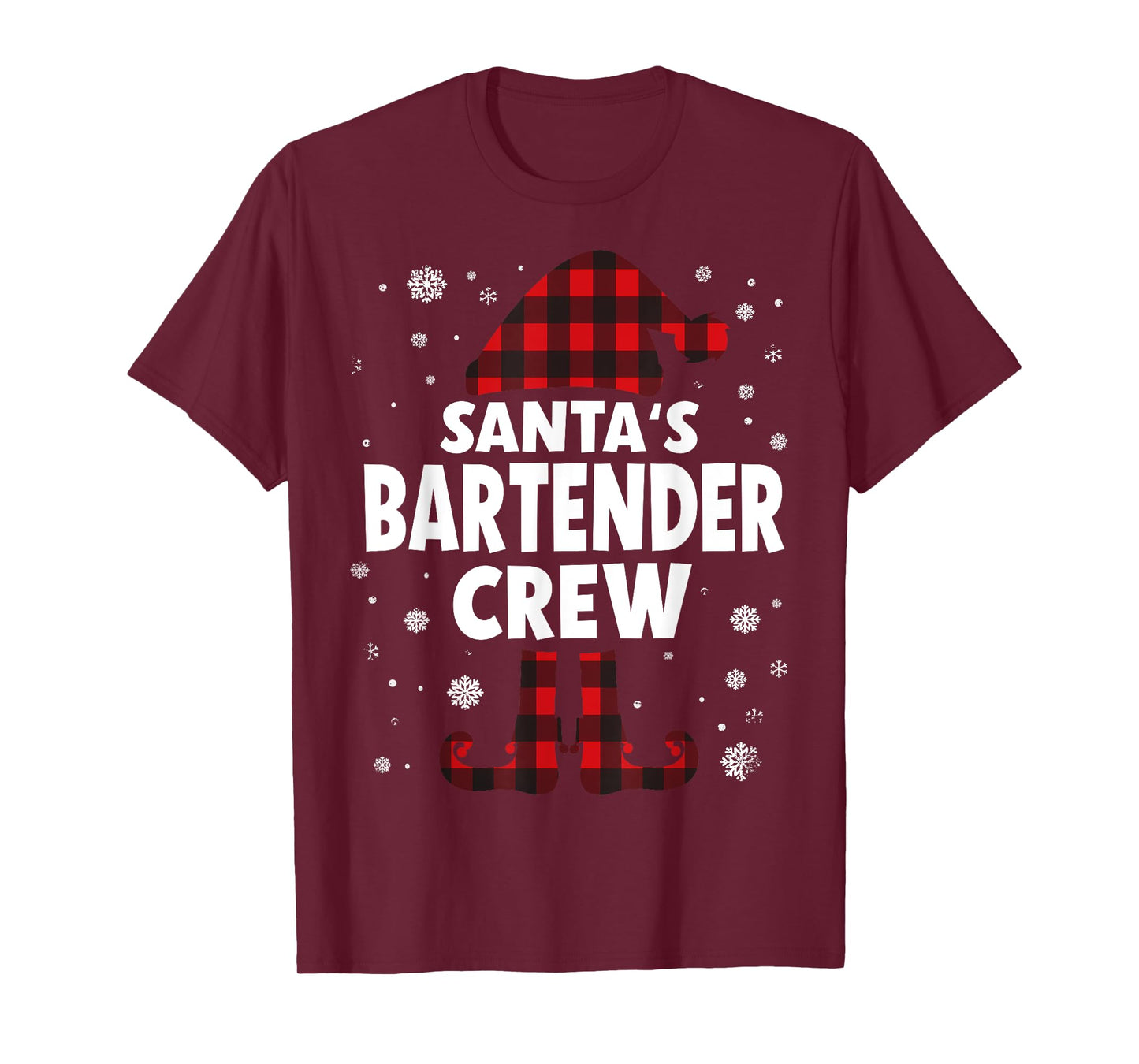 Santa's Bartender Crew Christmas T-Shirt