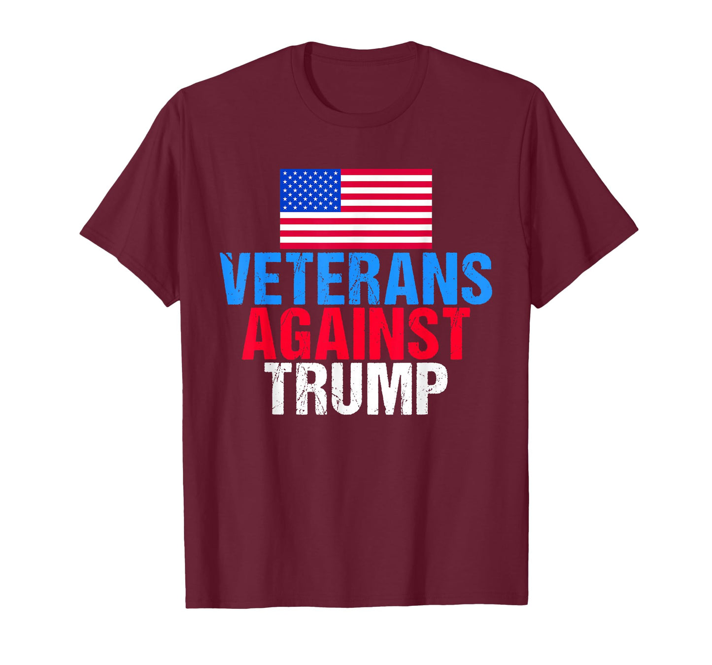 Veterans Against Trump American Flag Vintage Patriot Saying T-Shirt
