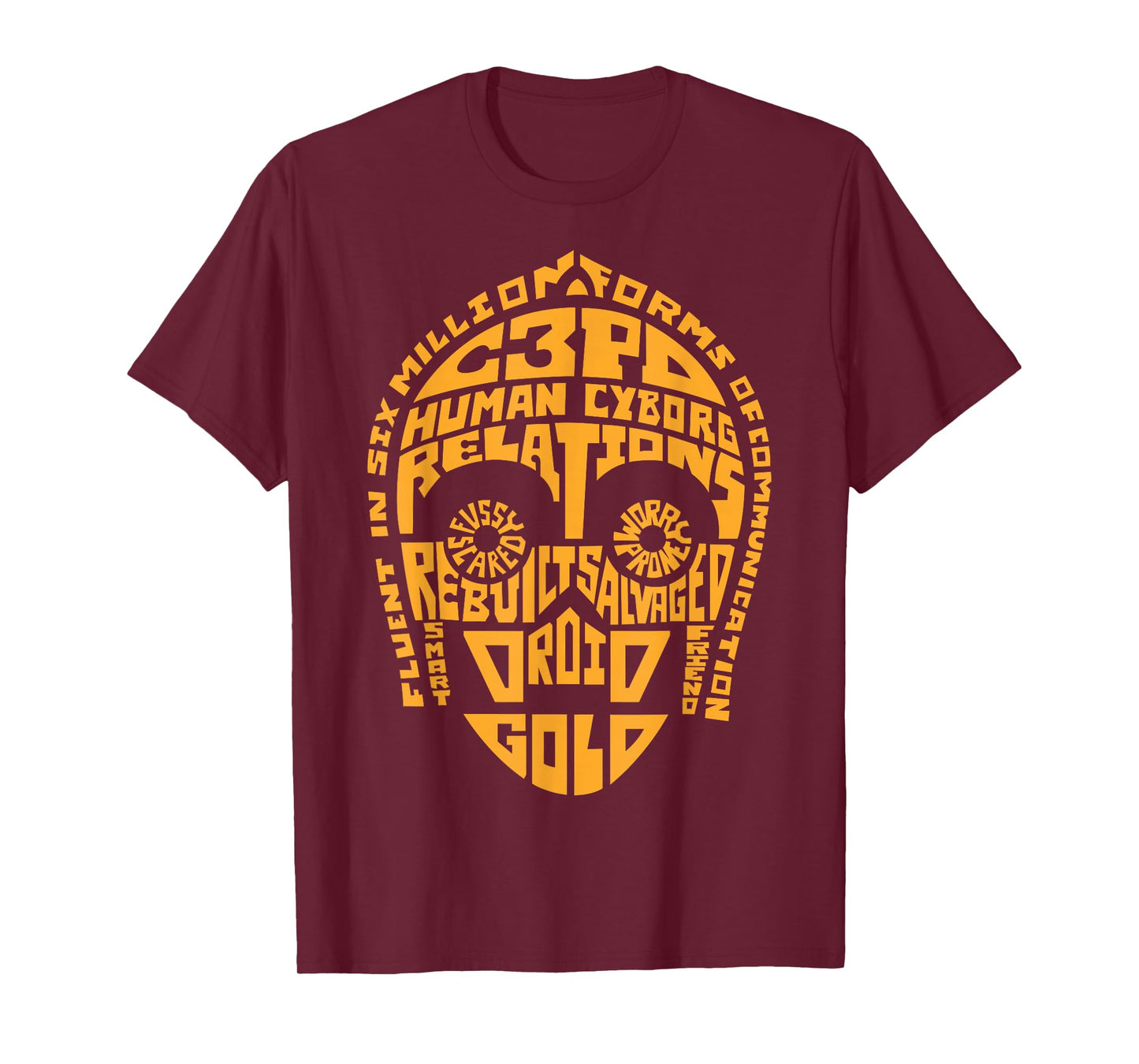 Star Wars C3PO Human Cyborg Word Relations T-Shirt T-Shirt