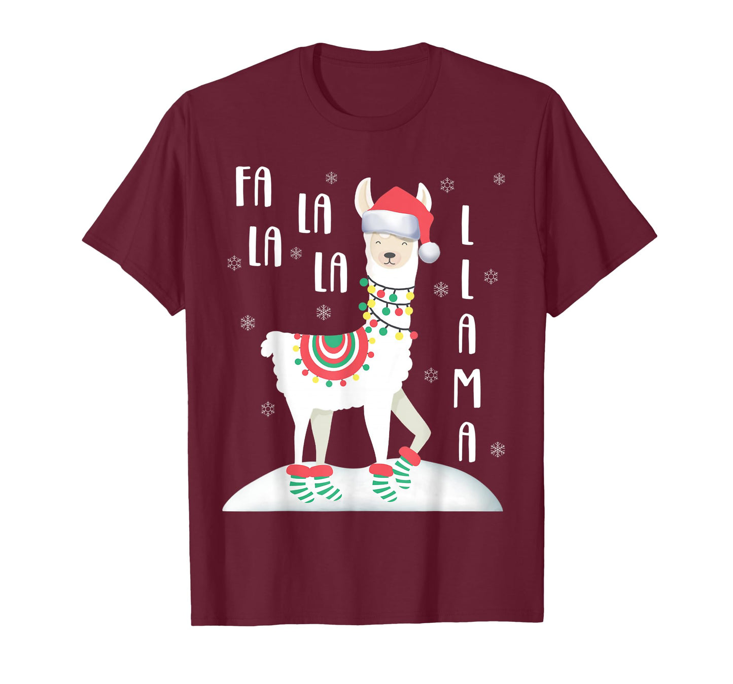 FA LA LA LLAMA Santa Shirt Christmas Funny Gift Xmas T-Shirt