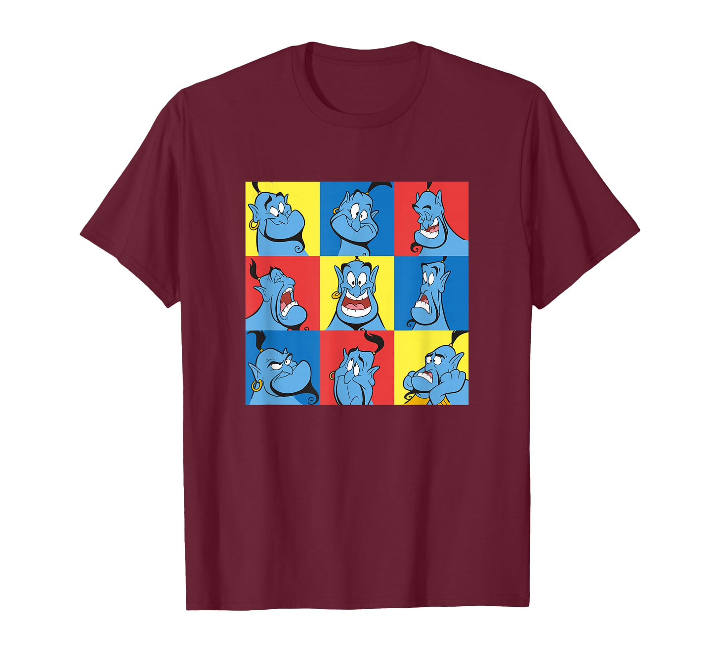 Disney Aladdin Genie Many Emotions Panel Big Chest Portrait T-Shirt