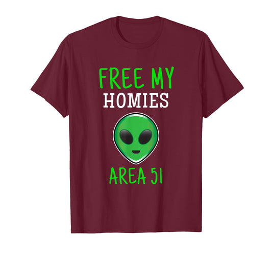 Free My Homies Area 51 Funny Alien T-Shirt
