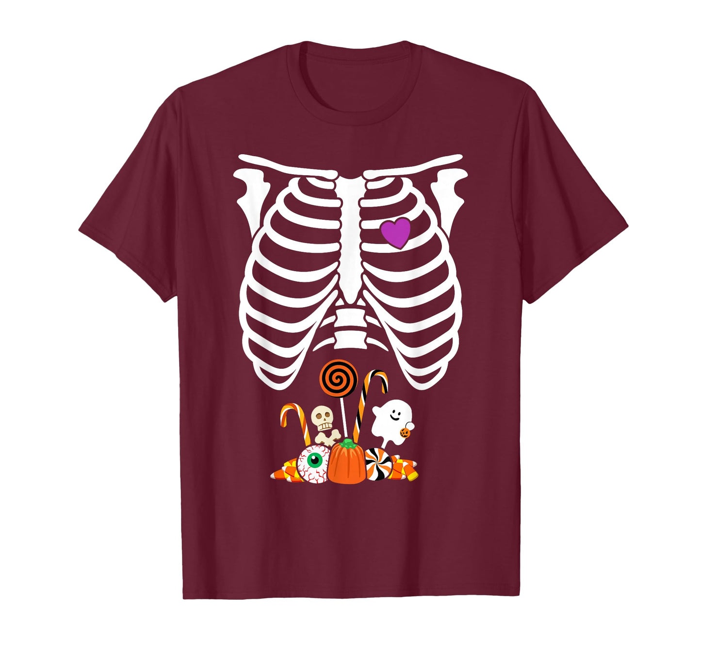 Halloween Candy Skeleton Rib Cage X-Ray Funny T-Shirt