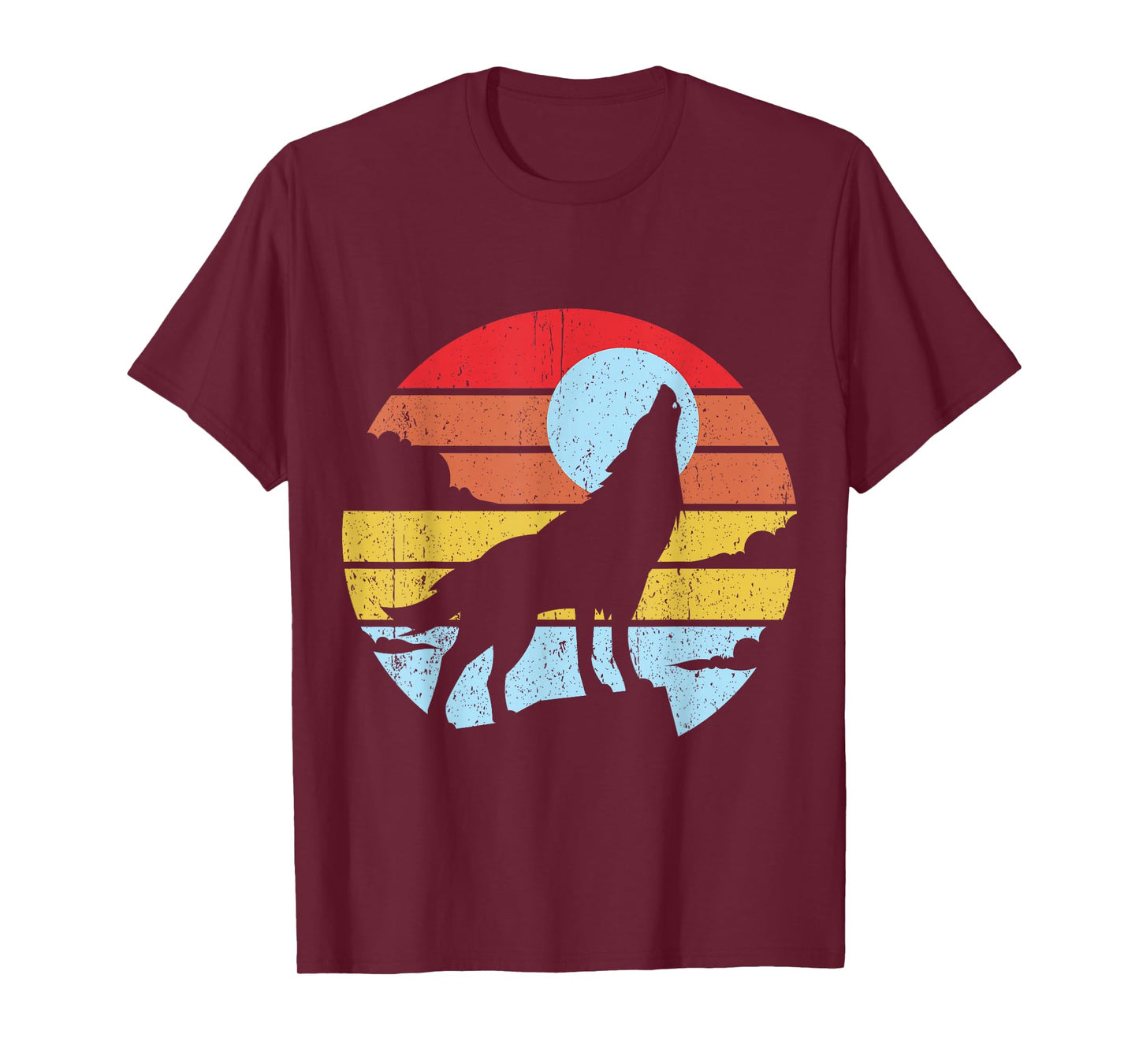 Colorful Wolf Design Wolves Moon T-Shirt