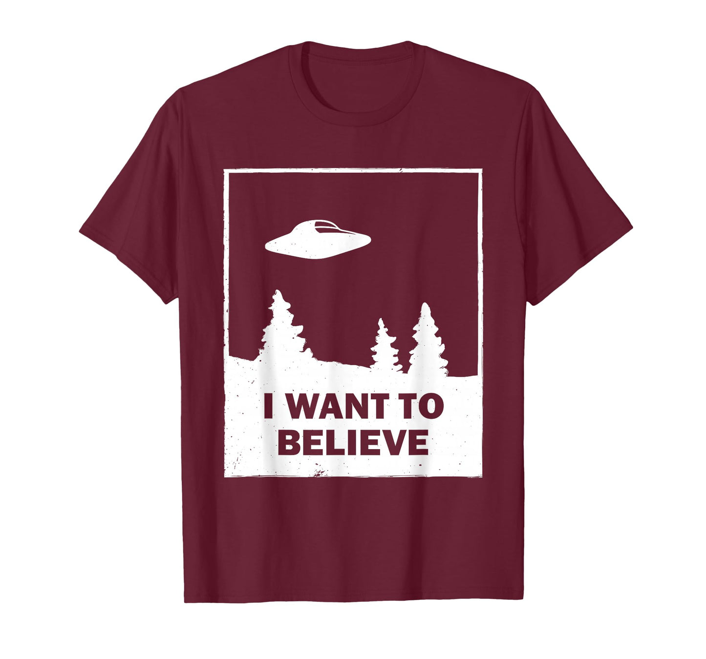 Vintage White I Want To Believe UFO T-Shirt T-Shirt