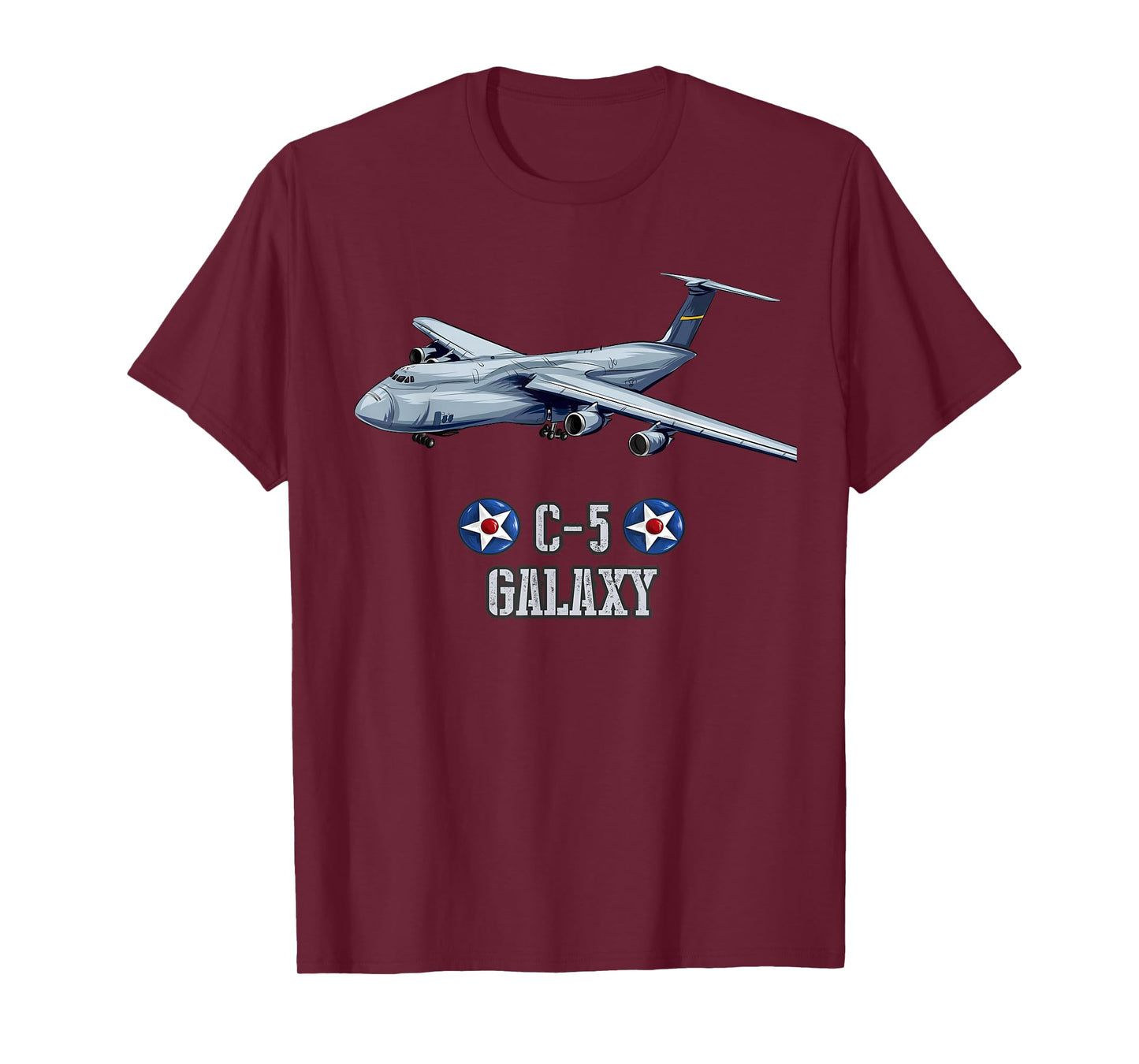 American C-5 Galaxy Military Transport Aircraft T-Shirt