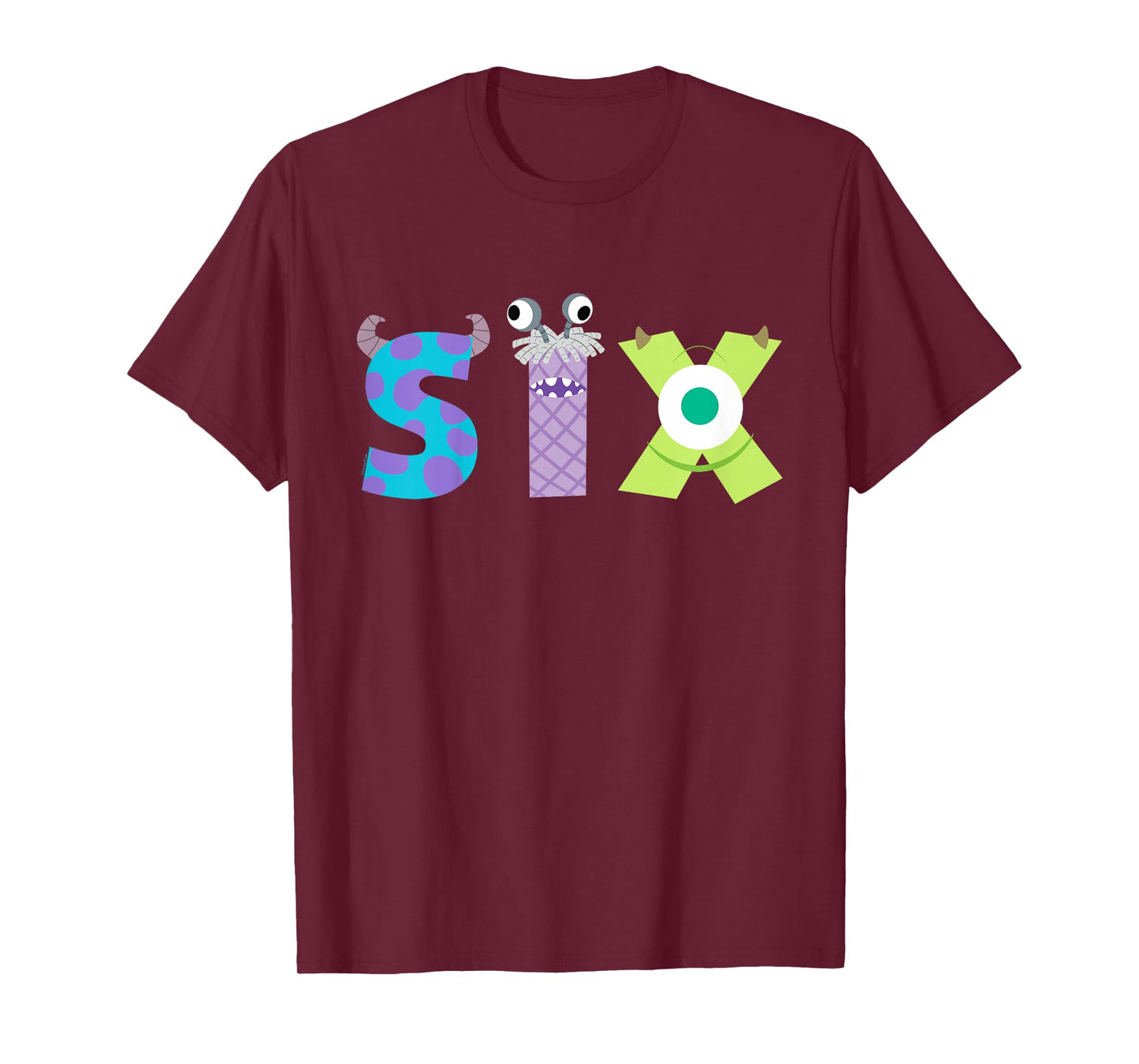 Disney & Pixar's Monsters, Inc. Numbers 6th Sixth Birthday T-Shirt