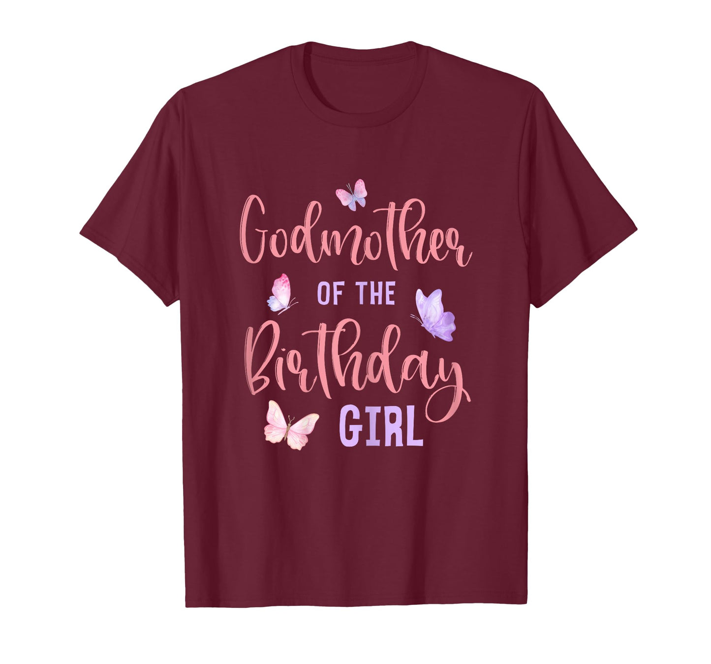 Godmother of Birthday Girl Butterfly Party Matching Family T-Shirt