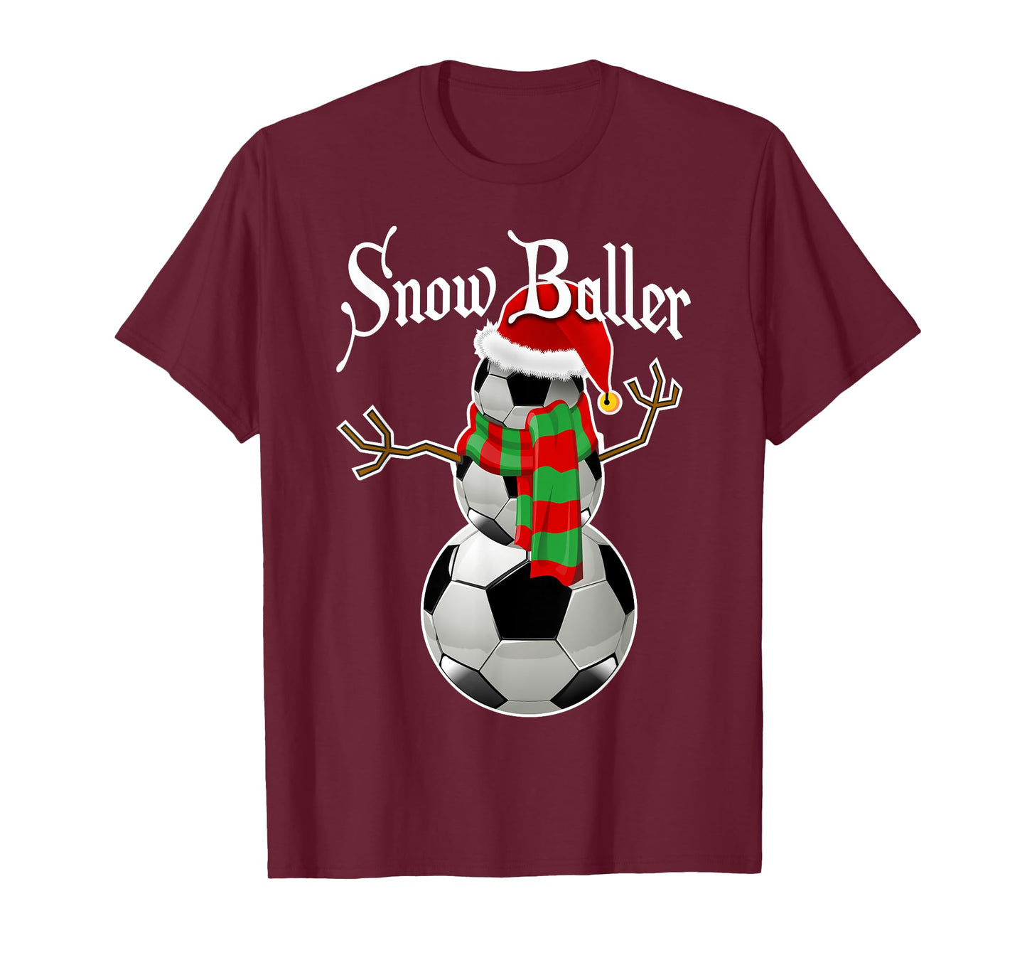 Snow Baller Soccer Christmas Snowman Shirt Soccer Gift Kids