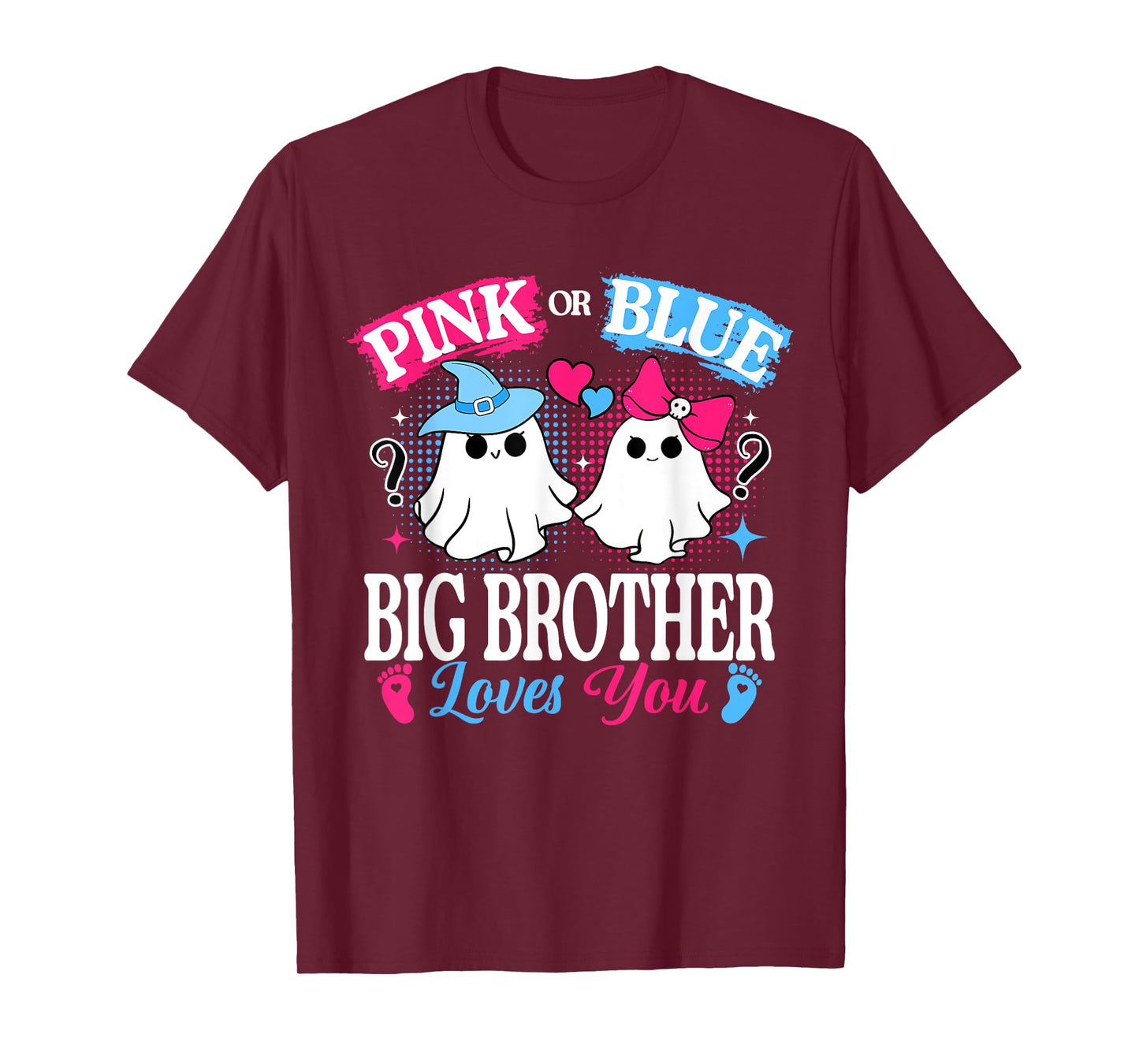 Pink or Blue Big Brother Loves You Gender Reveal Halloween T-Shirt