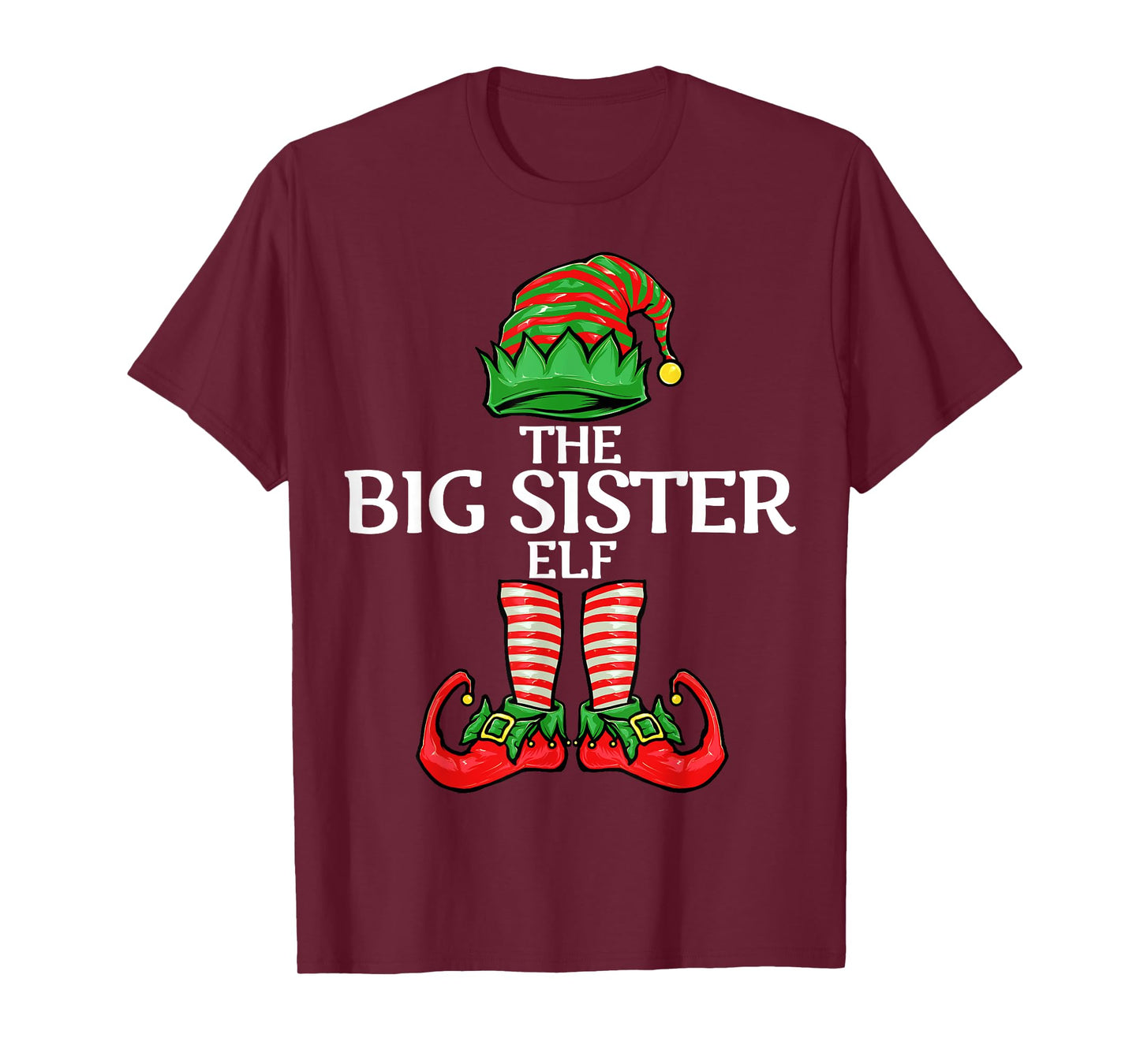 Big Sister Elf Christmas Matching Family T-Shirt