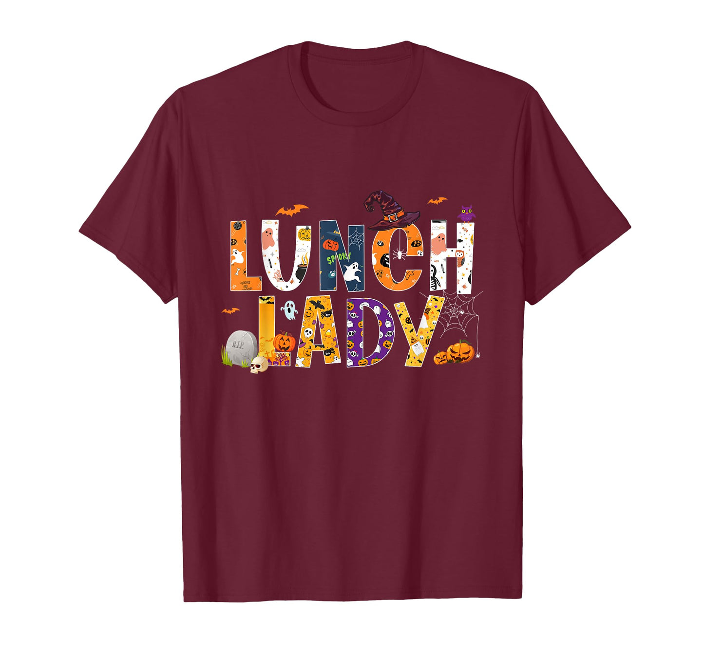Halloween Lunch Lady Cafeteria Spooky Lunch Lady Halloween T-Shirt
