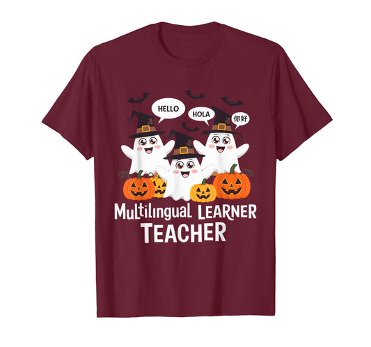 Multilingual Learner Teacher Spooky Halloween ESL Teacher T-Shirt
